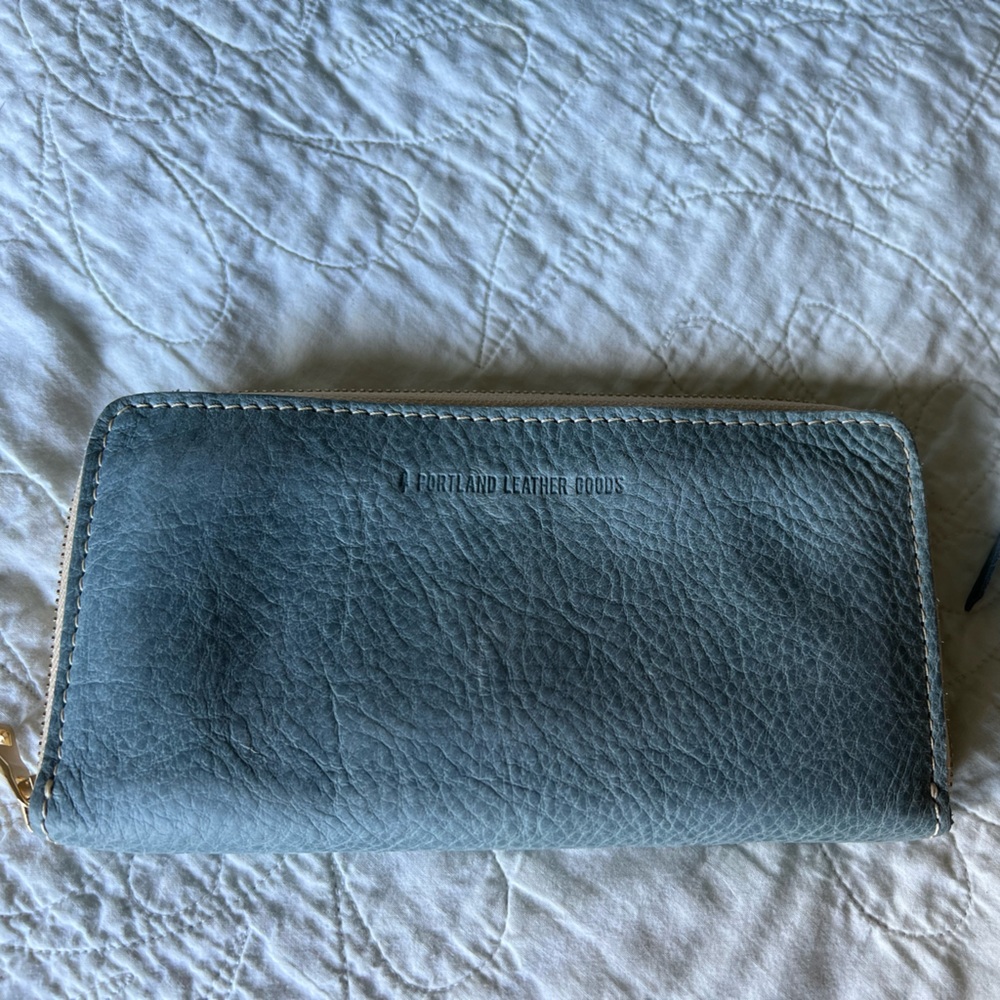 Portland leather goods zip around wallet